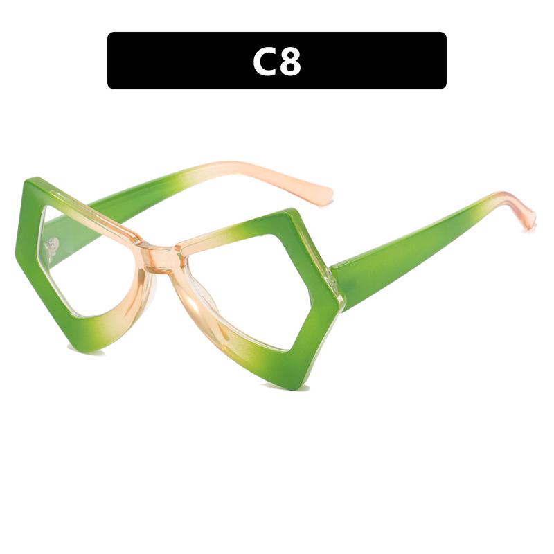 2023 Trendy Cat Eye Anti-Blue Light Butterfly Glasses with Irregular Large Frame