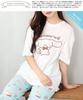 SAZAC Cinnamoroll Pajama Set for Cotton Short Long and Top x Women, Jersey, Sleeves, Pants, T-Shirt, (White Mint/L/SAN1806)