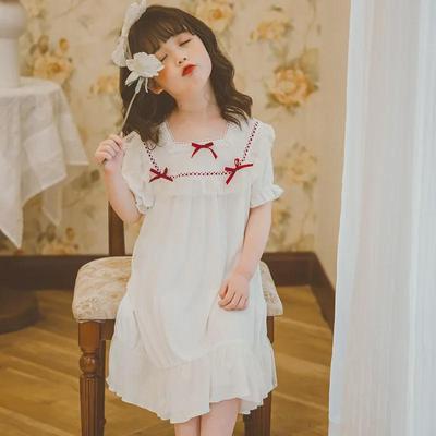 Girls' Summer Modal Nightdress - Princess Ice Silk Pajamas for Kids