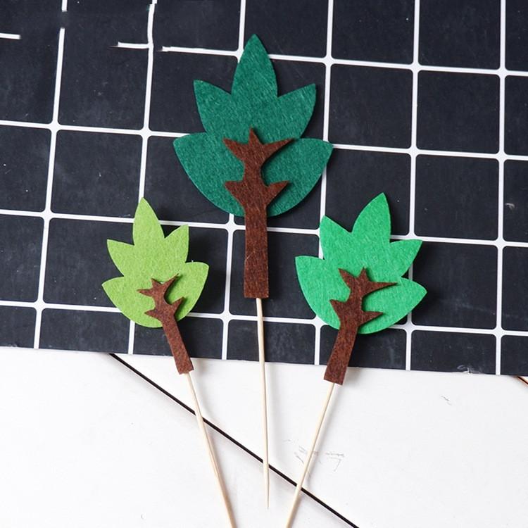 1-7pcs New Forest Animal Cake Card Inserts Christmas Santa Birthday Cake Banners Cake Decorating Inserts Cupcake Inserts