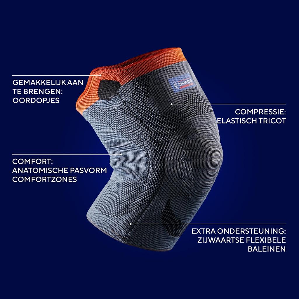 THUASNE SPORT Knee 3D Knit Sports Support comfort without restricting blood anatomical design for ease of side stays for reduced knee ideal for sports