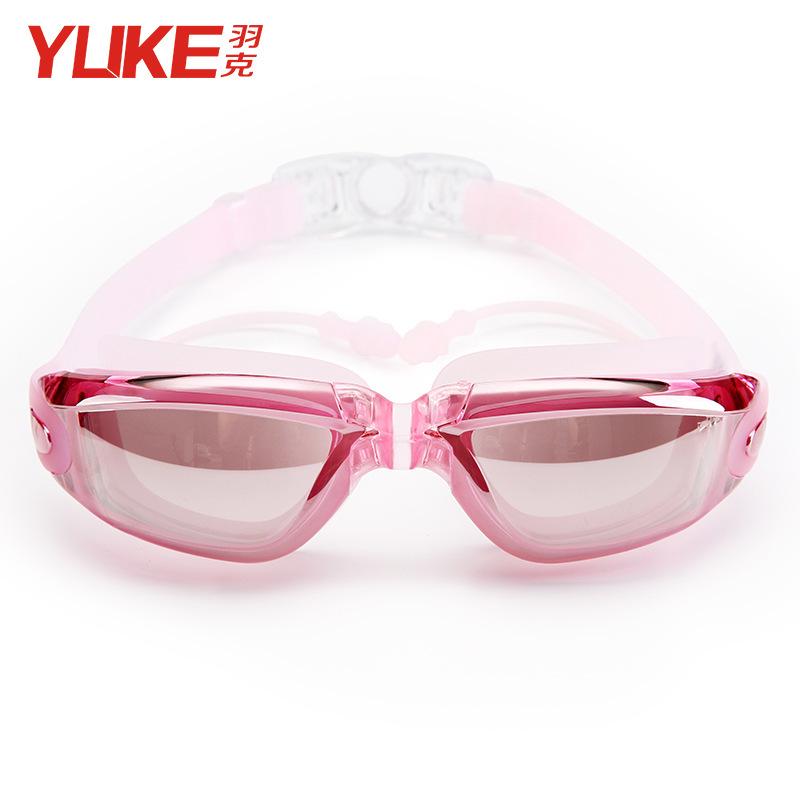 Yuke High-Definition Anti-Fog Adult Swim Goggles with Earplugs for Clear Vision