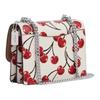 Coach Cherry Print Leather Chain Shoulder Bag Small Women Shoulder Bag White CY717-SVCAH