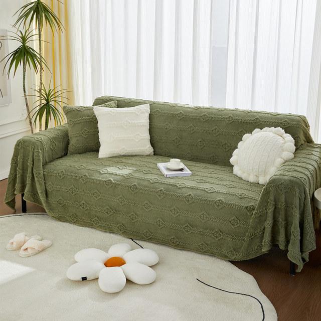 Moderner Sofabezug aus Jacquard-Samt, Decke, 2- und 3-Sitzer, Plüsch, warm, für Sessel, Couch, Möbel, Schonbezug, Sofatuch für Kinder und Hunde, Orange