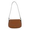 Lydia Metal Logo Adjustable Shoulder Strap Calfskin Shoulder Bag Women's Brown