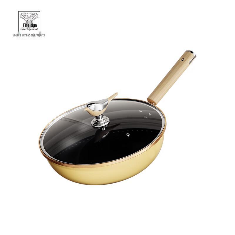 Birdsong Floral Enamel Cast Iron Wok