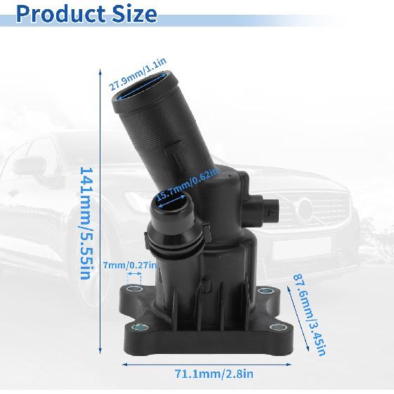 Engine Coolant Thermostat Housing Assembly with Seal & Sensor for Volvo S60 S80 S90 V60 V90 Cross Country XC40 XC60 XC70 XC90 Replace No.31293912