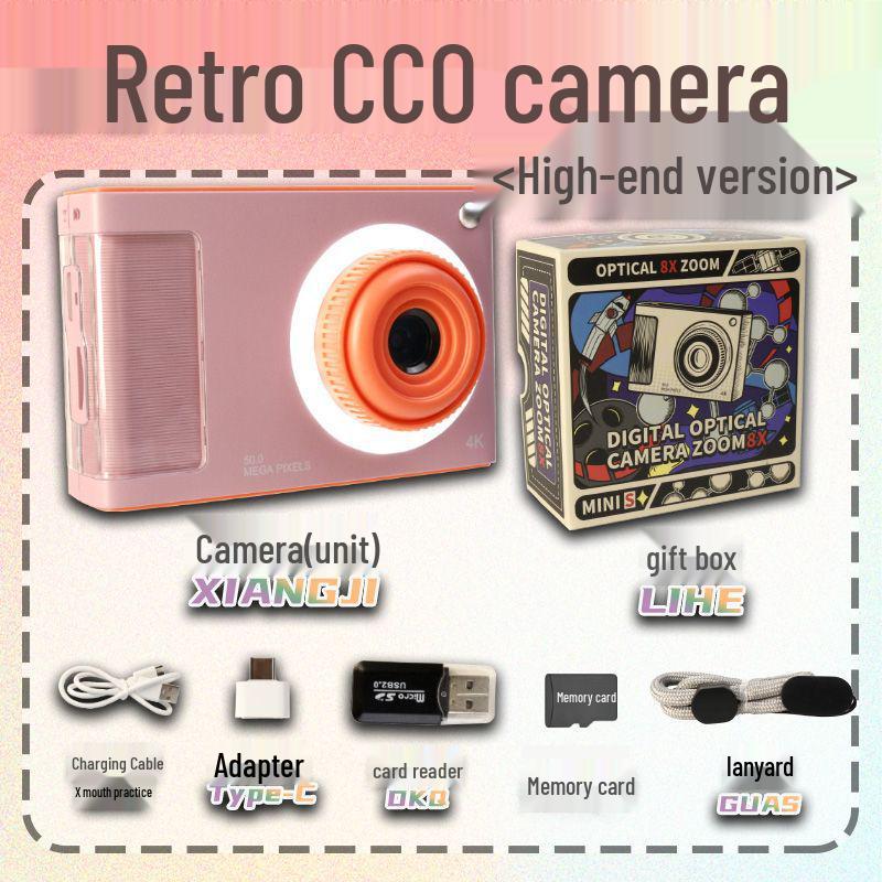 Retro Cute Dual-Camera Student Selfie CCD Digital Camera - Portable Campus Gift