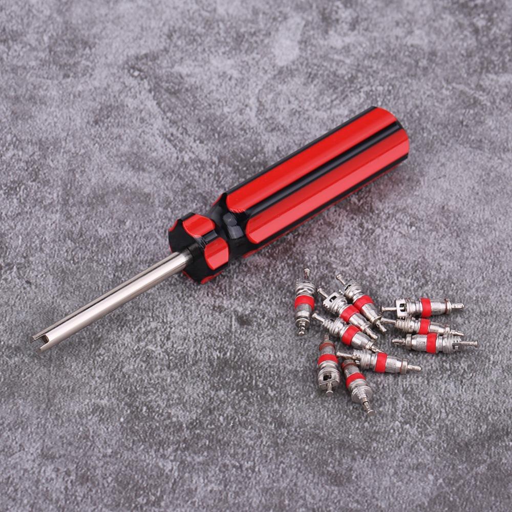 11PCS Screwdriver Style Tire Valve Core Tool Universal Valve Stem Remover  Automotive Tire Repair