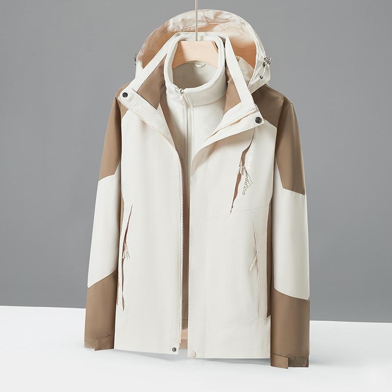 Jacket Two-piece Mountaineering Jacket for Women Thickened Autumn and Winter Windproof and Waterproof New Spring and Autumn Jacket for Men