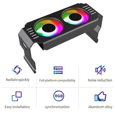 RAM-Kühler 4Pin PWM/5V 3Pin ARGB PC-Speicher-Kühlradiator 1000-4500+RPM mit Dual 120mm Lüfter für DDR4 DDR5 Kühlung