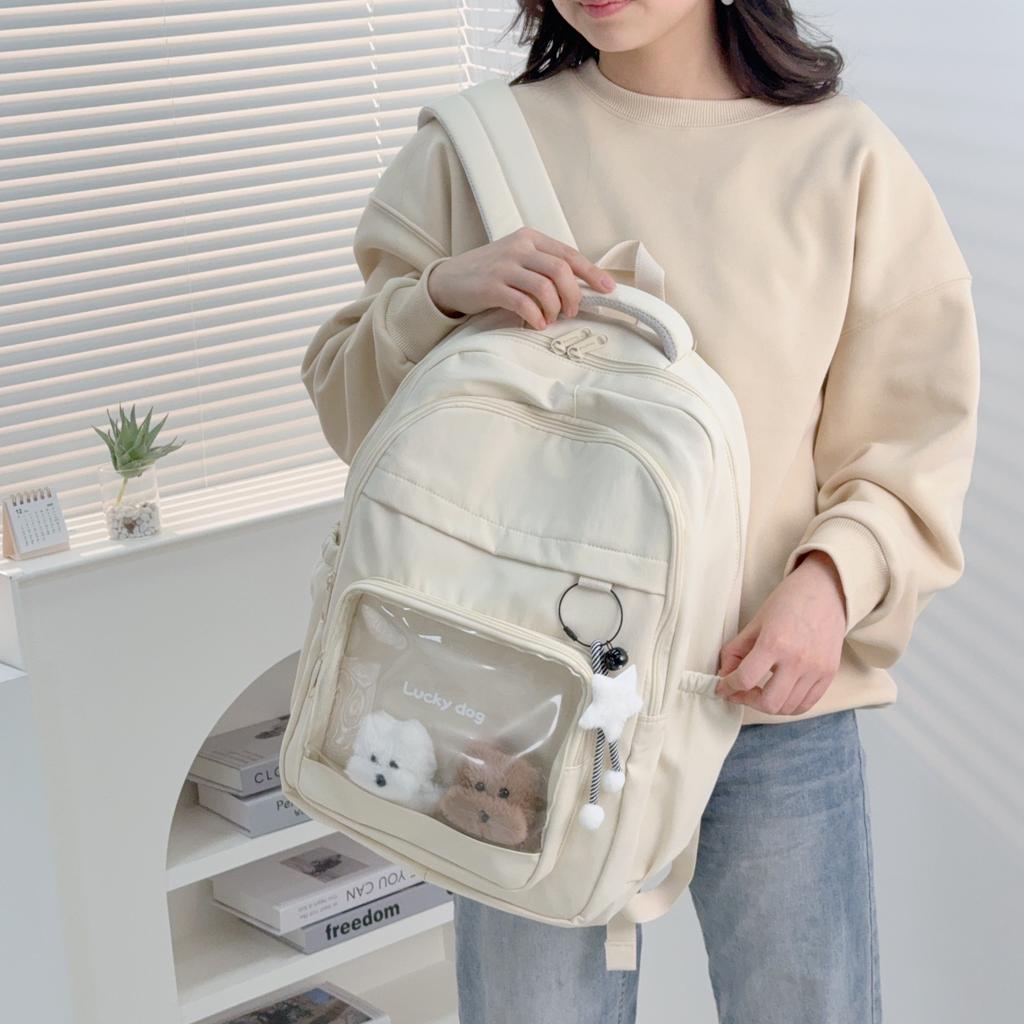 Korean version simple school bag for junior high school college girls book bag large capacity waterproof outdoor travel backpack