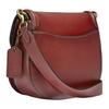 New COACH Beat Leather Saddle Bag, Shoulder Bag, Crossbody Bag Medium Women's Brown Red C0749-B4SAR