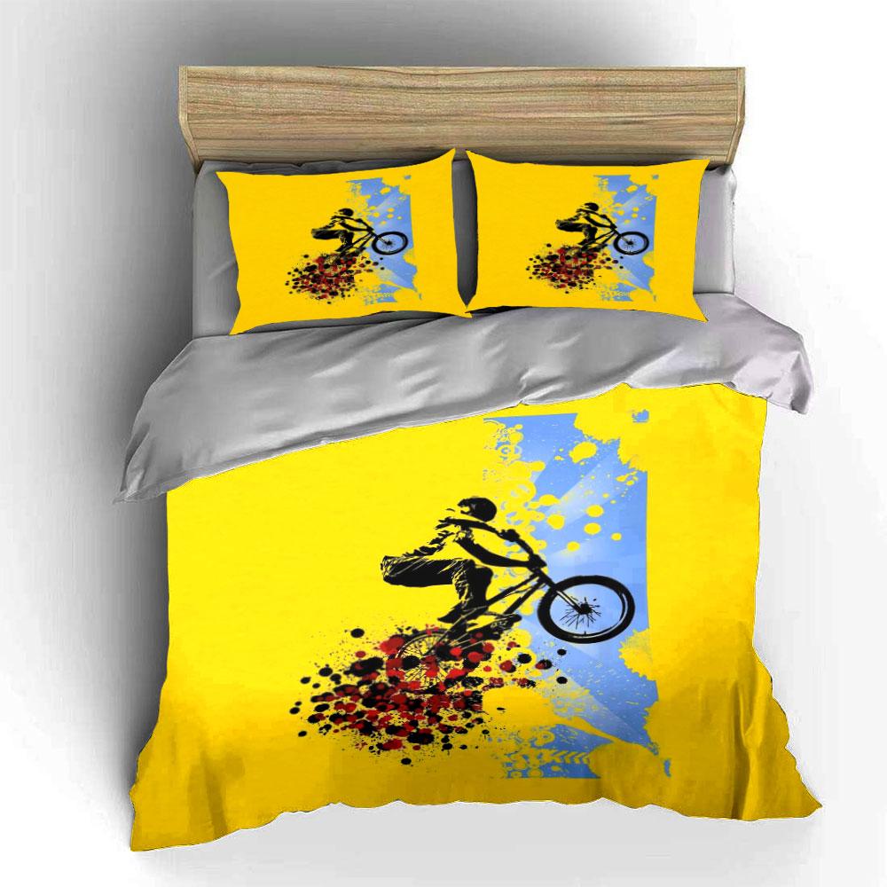 Cyclist with paint splatters. Bedding sets Duvet cover sets Duvet covers Pillowcases(1*Duvet Cover 2*Pillowcases without duvet insert)