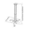 Aluminum projector ceiling mount, adjustable 360°, cable storage