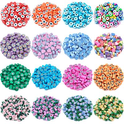 DIY For Jewelry Making Wholesale 20Pcs Soft Clay Loose Beads Pendant Flower Elephant Heart Necklace Bracelet Beads