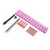 37pcs TIG Wearing Parts Set Welding Torch Kit Gas Lens Nozzle for WIG WP‑17 WP‑18 WP‑26F SR‑17 SR‑26