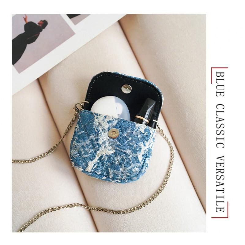 Denim Blue Change Purse Fashionable Women's Bag Makeup All-matching Shoulder Casual Mobile Phone