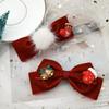 Red Velvet Christmas & New Year Hair Clip - Japanese Korean Style Hair Accessory, Ponytail Clip, Hairpin Gift for Women