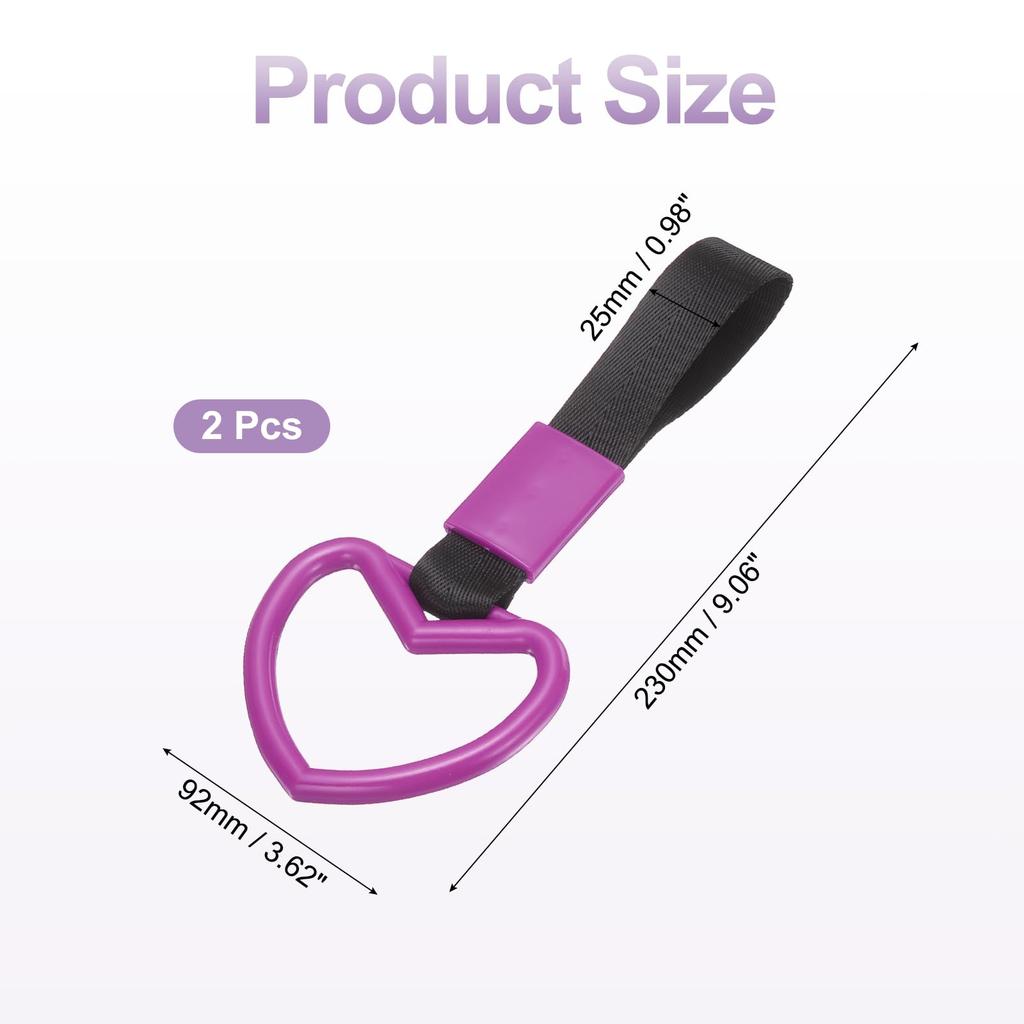 Car Steering Wheel Set of Rear Bumper Warning Car Drift Car for [PATIKIL] Heart-shaped Strap, 2, Ring, Handrail, Decoration, Keychain,