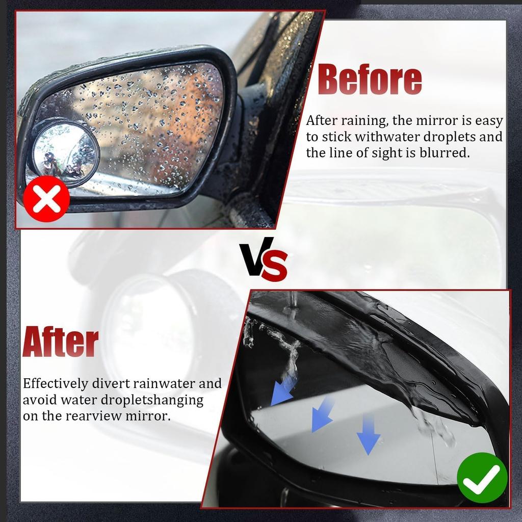 A Set of 2 Silicone Rain Covers for Car Rearview Mirrors, Rain Eyebrows for Car Rearview Mirrors,a Rain Shield for Car Weather