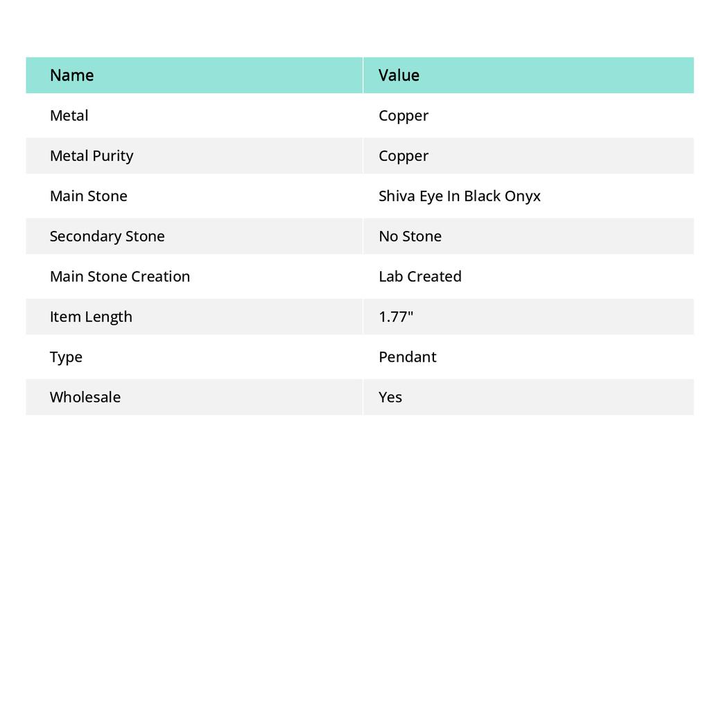 Natural Shiva Eye In Black Onyx 925 Sterling Silver Jewelry Pendant 1.77" B1j75