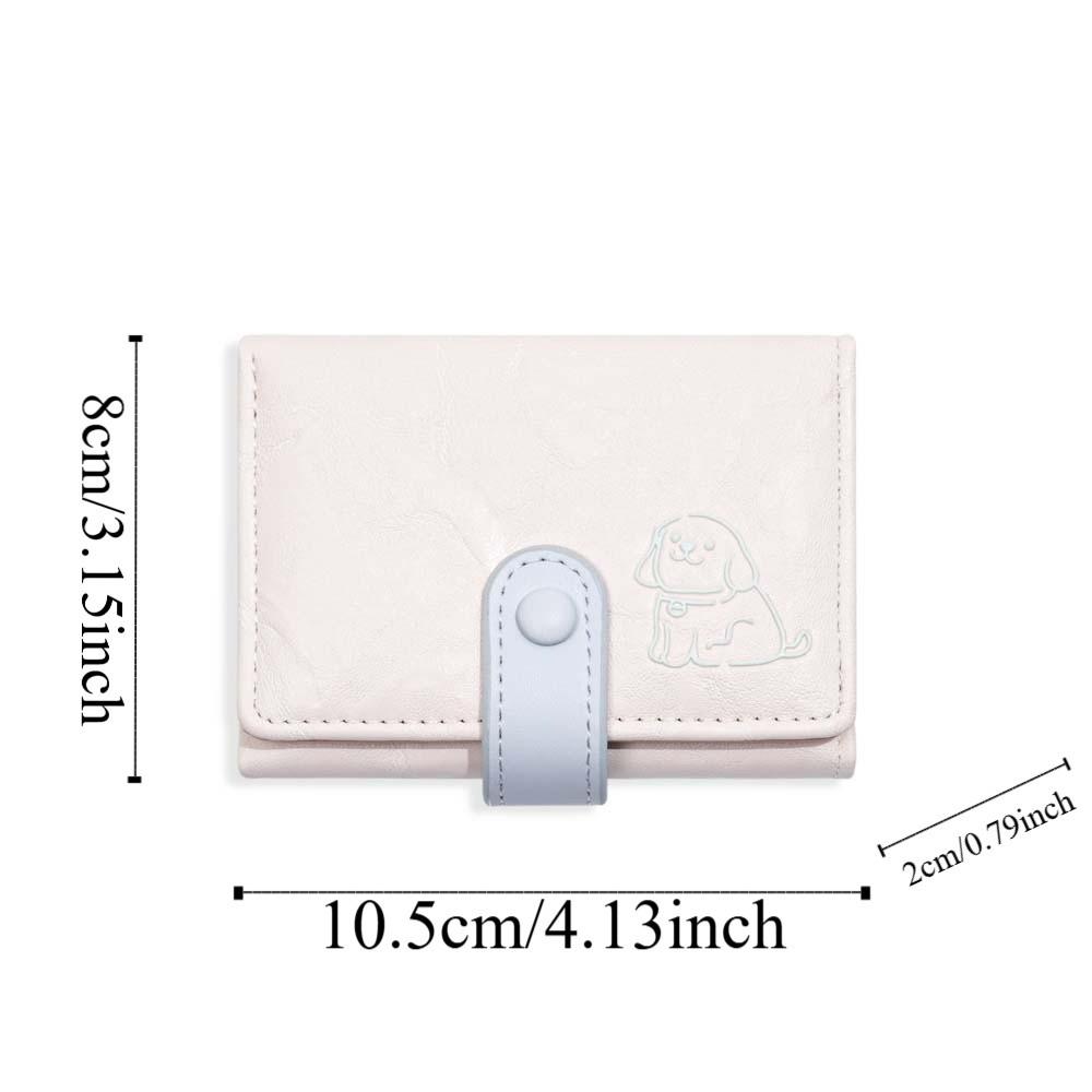Portable Candy Color Puppy Wallet Small Pouch PVC Short Leather Purse Multiple Card Anti-splash Water Three Fold Card Bag Girls