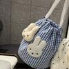 Kawaii Miffy Rabbit Drawstring Storage Bag Cute Cartoon Portable Lightweight Small Item Storage Student Girl Cosmetics Organizer