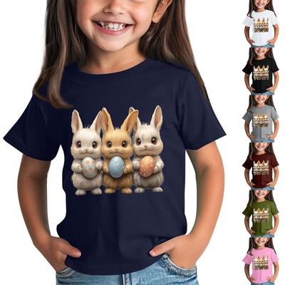 Children's Short Sleeve Neck T-Shirt Animal Print Daily Casual Top