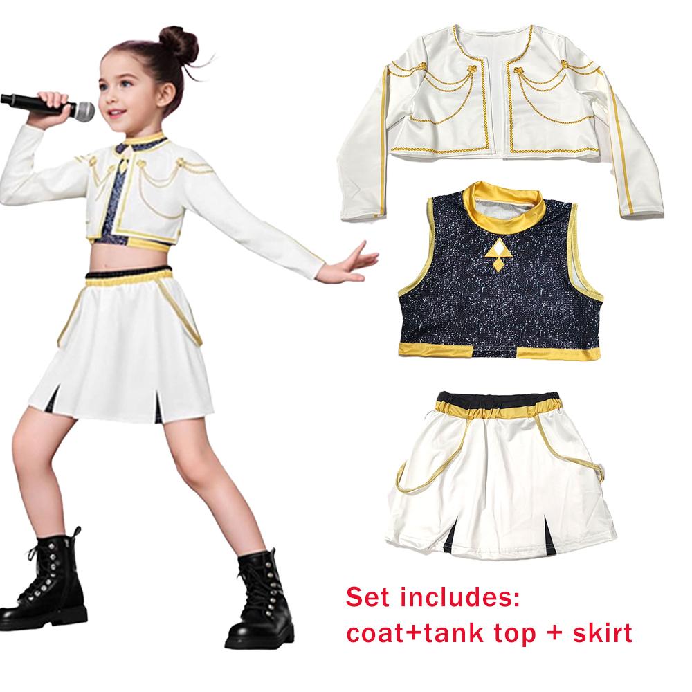 Costume Guerrier Film Anime Zoey Costumes Cosplay Fille Groupe Idol K-Pop Halloween Carnaval Scène Vêtements Tenues 150