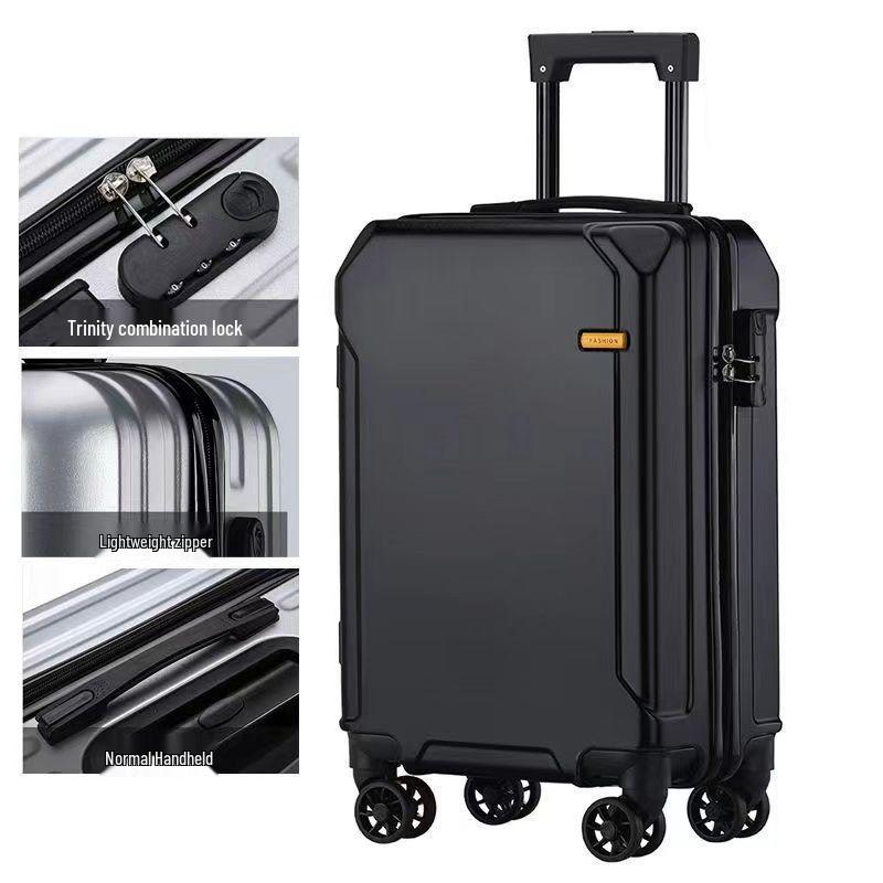 2025 Durable Large-Capacity Leather Travel Suitcase with Silent Wheels, Password Lock, USB Charging, UniSex