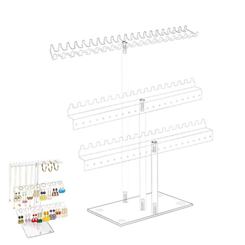 Multi Level Acrylic Jewelry Stand Earrings Accessories Holder Display Shelf for Necklaces Bracelets Jewellery Holder