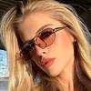 Retro Oval Fashion Double Beam Metal Sunscreen Sunglasses Trendy Men'S And Women'S Sun Glasses Uv400
