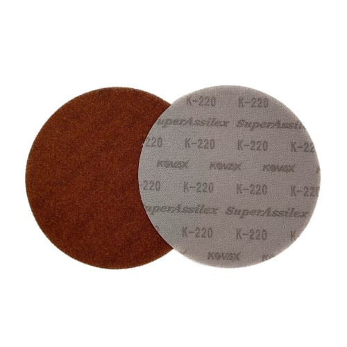 KOVAX Super Acilex Brown Discs (Boxed), 125mm Round, No Hole, P-0, No. 220 Grain Equivalent, 100 Discs Per Box