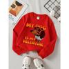 Apparel for Girls, My Canine Companion Is My Valentine(3)_1, Girls', Relaxed Long Sleeve Top for Spring/Fall, Adorable Sweatshirts, Fun Graphic Design
