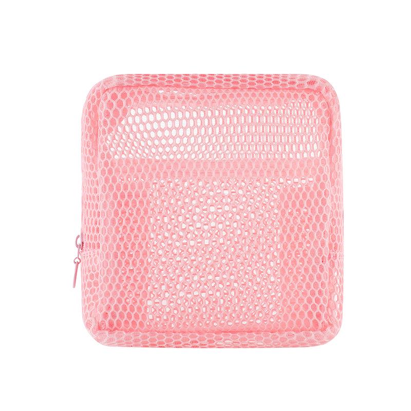 Dopamine Color Mesh Tofu Makeup Bag: Compact Lipstick & Sanitary Pad Storage