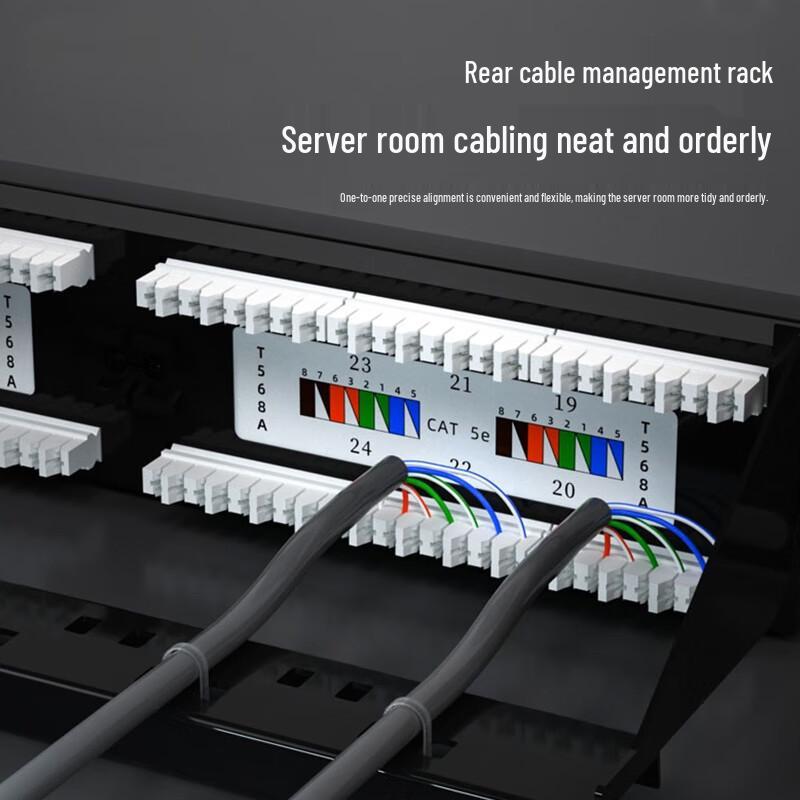Qishao Cat5e 24-Port Tool-Less Rackmount Patch Panel