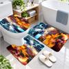 Dota 2 Toilet Mat 3-Piece SetU-Shaped Anti-Slip Bathroom Floor Mats with Bathtub Mat Soft Absorbent Non-Slip Toilet Rug