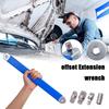 Offset Extension Wrench Impact Socket Ratchet Extension Tool with 1/4inch 3/8inch 1/2inch Drive Adapters Universal