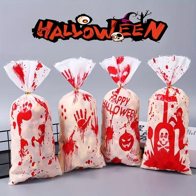 Festive Halloween Candy Bags Reusable Spooky Themed Treat Bags for Kids Party Cookie Snack Packaging Decorative Party Supplies