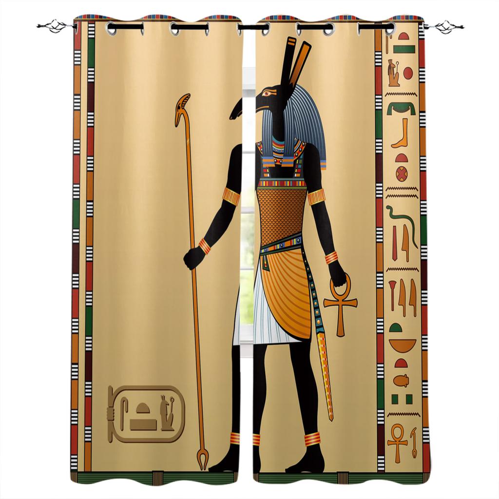 Curtain Ancient Egyptian God Of Wisdom Bedroom Kitchen Curtains Living Room Decoration Items Window Curtains for Living Room