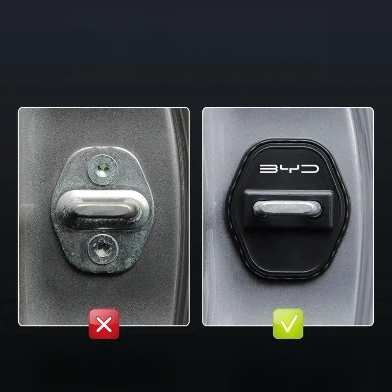 BYD Series Car Door Silicone Protective Cover Door Lock Silent Anti-collision Shock-absorbing Buffer for BYD Atto 3 Seal Dolphin