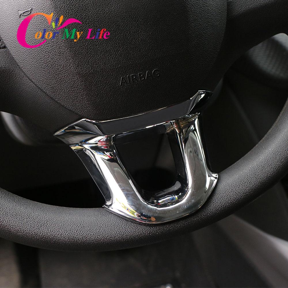 3Pcs/Set Steering Wheel Panel Button Switch Cover Sequins for Peugeot 2008 208 2014 - 2018 Interior Mouldings Trim Car Sticker
