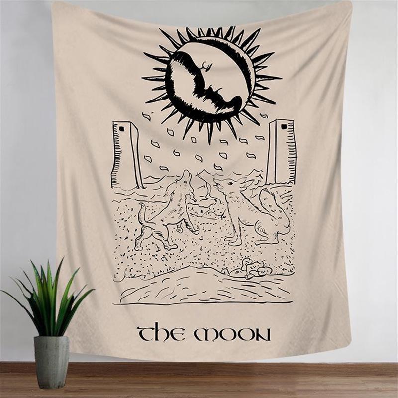 European Tarot Card Series Wall Tapestry - Decorative Polyester Landscape Hanging Cloth