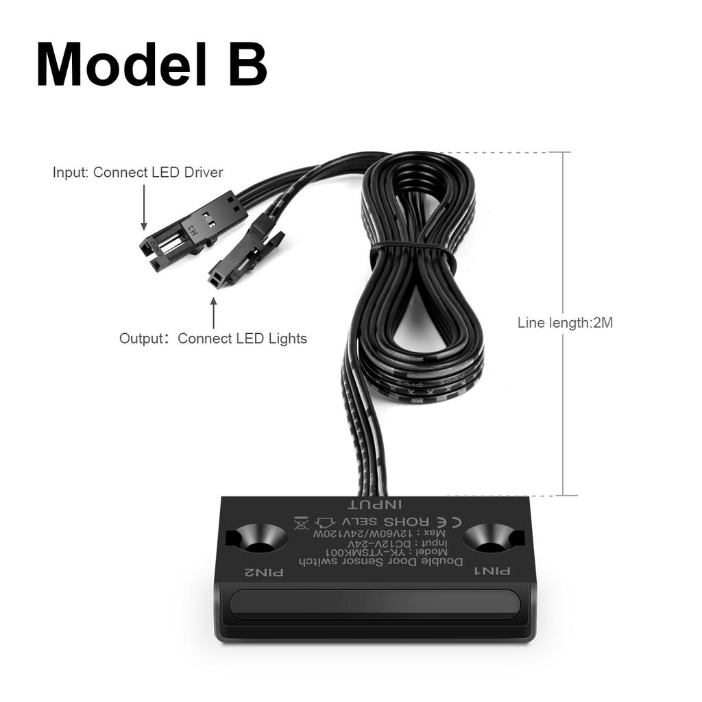 24V 12V DC Light Switch Double Door Open Control Motion Sensor Switch for Closet Cabinet LED Strip DC or Dupont Interface