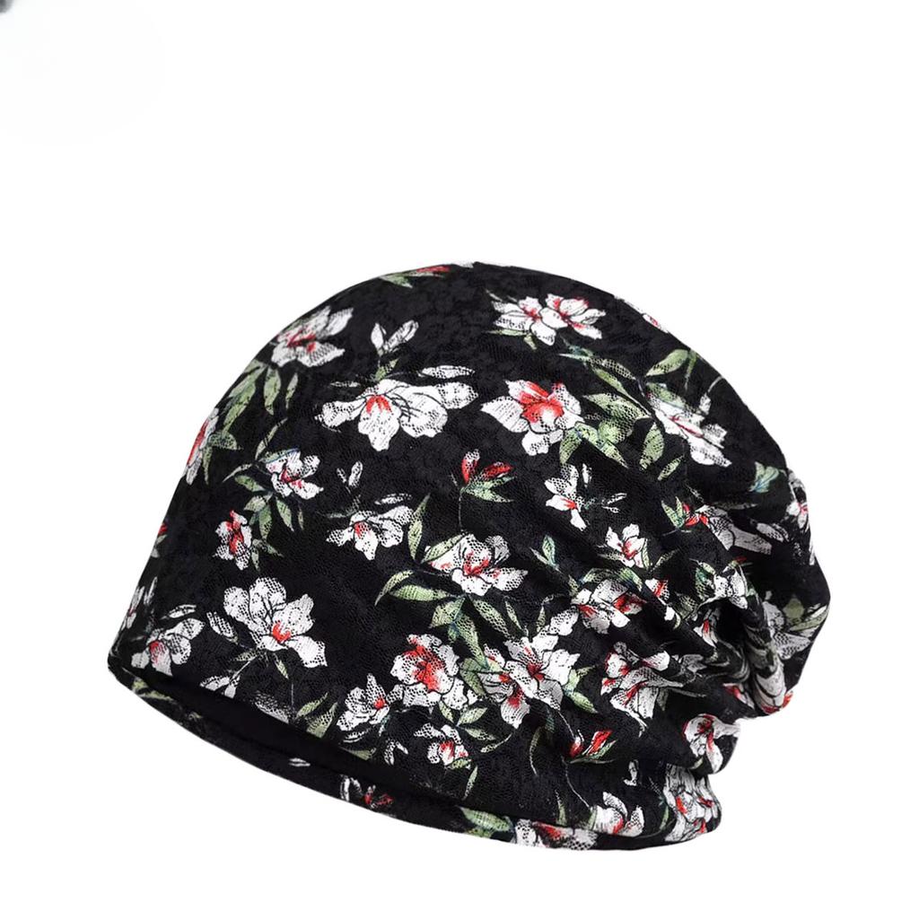 Tunn Mössa Fyrsäsongs Dubbellagers Jacquardspets Ihålig Andningsbar Anti-Dam Nattmössa Postpartum Konvalescenshatt