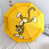 Happy Tiger  Pattern, Automatic Folding Umbrella, Portable and Foldable Design, 8 Ribs, a Christmas or Birthday Gift.