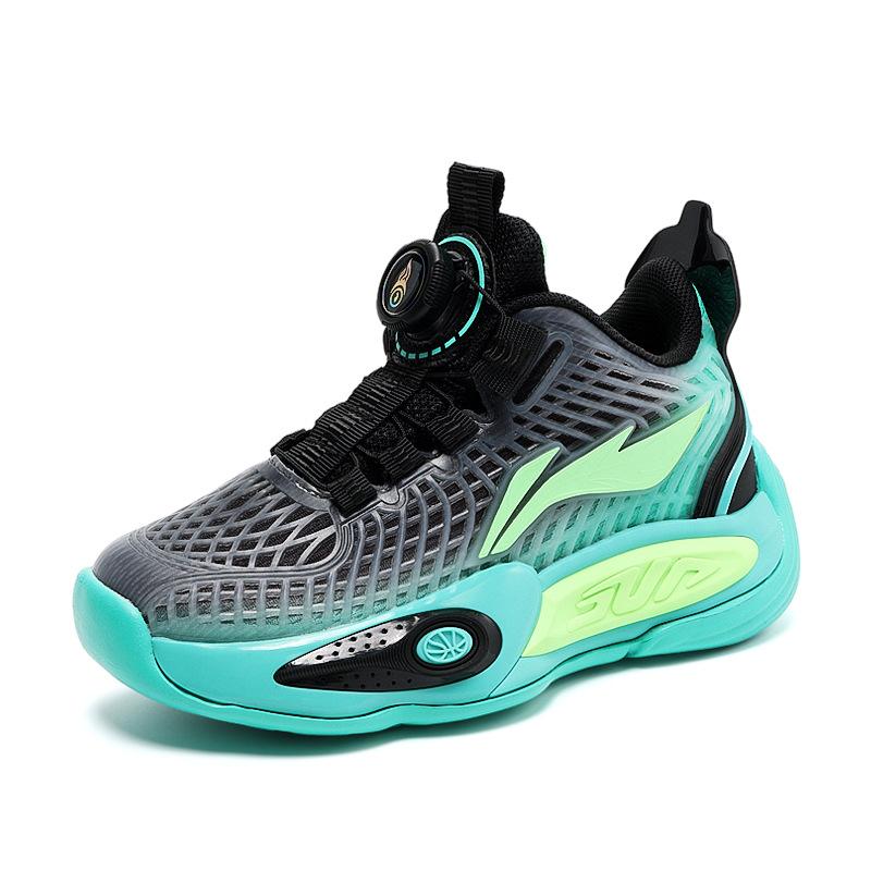 

2025 fashion children s leather basketball shoes casual wear-resistant trend winter rotating buckle outdoor sports shoes 40