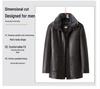 Men's Winter Padded Leather and Cotton Jacket for Middle-aged and Elderly - Warm and Ideal for Dad.