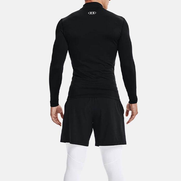 Under Armour Logo Print High Neck Fitness Top Men Tops Black 1369727-001